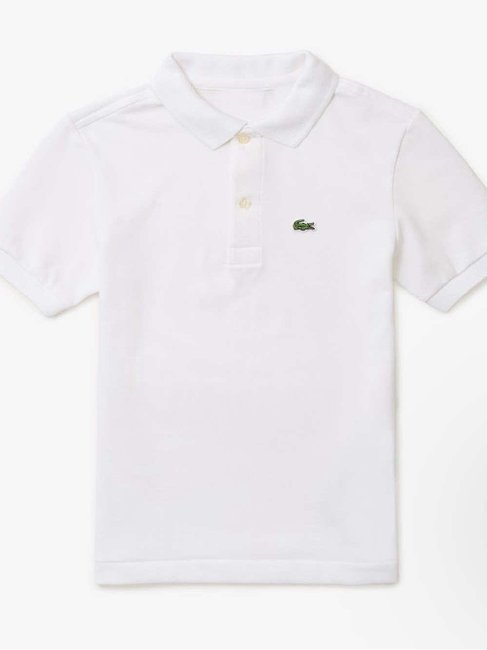 Lacoste Kids' White Short-Sleeve Polo Shirt sz 6A